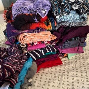 Mixed Women's Scarves & Wraps - Colorful Boho Stack